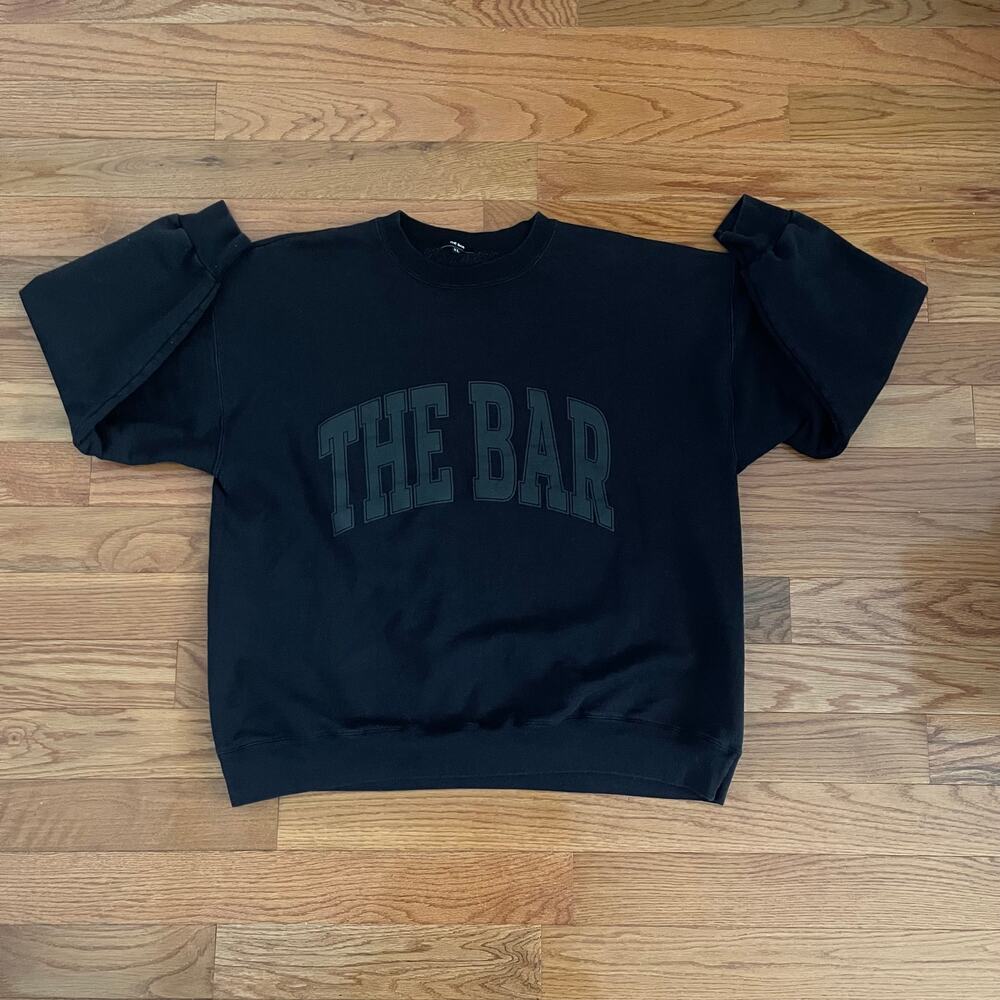 The Bar Womens X-Large Oversized Sweatshirt Black/Black Casual Light Pilling